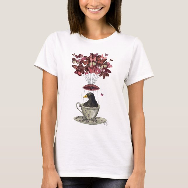 T-shirts Blackbird In Teacup (Frente)