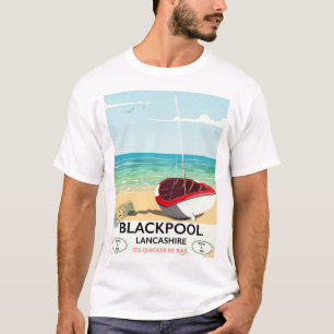 T-shirts Blackpool, lancashire, poster ferroviário