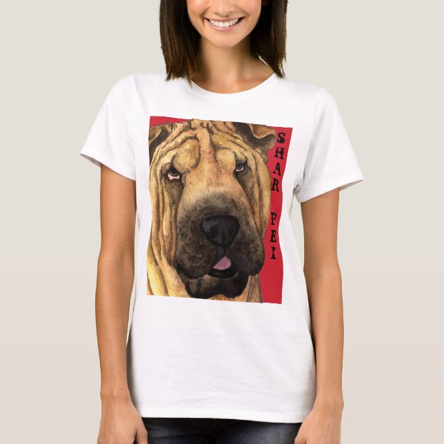 T-shirts Bloco de Cores Shar-Pei (Frente)
