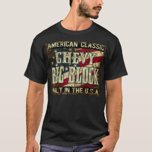 T-shirts Bloco grande de Chevy - motor clássico construíd