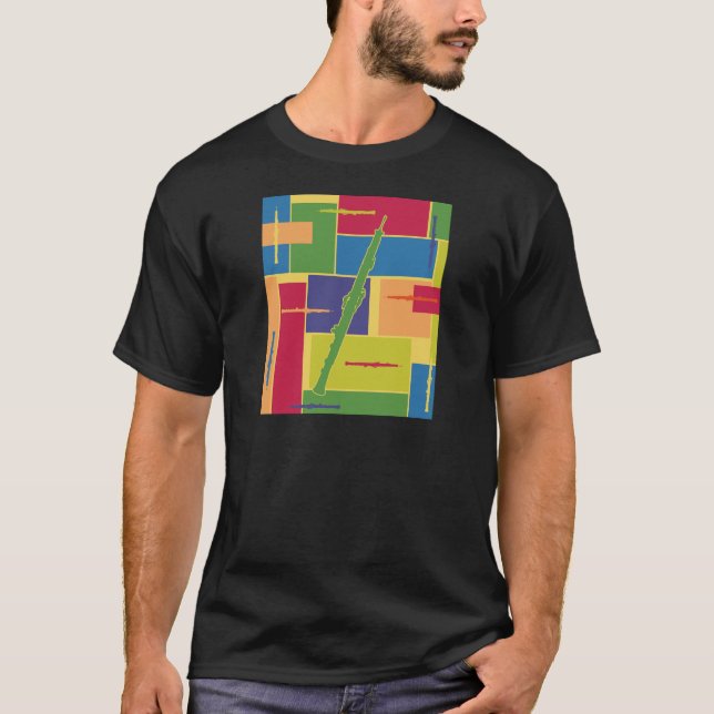 T-shirts Blocos de Cor de Oboé (Frente)