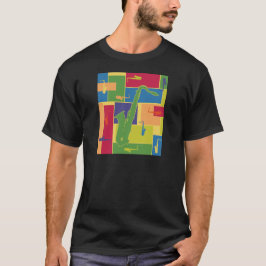 T-shirts Blocos de Cor de Saxofone