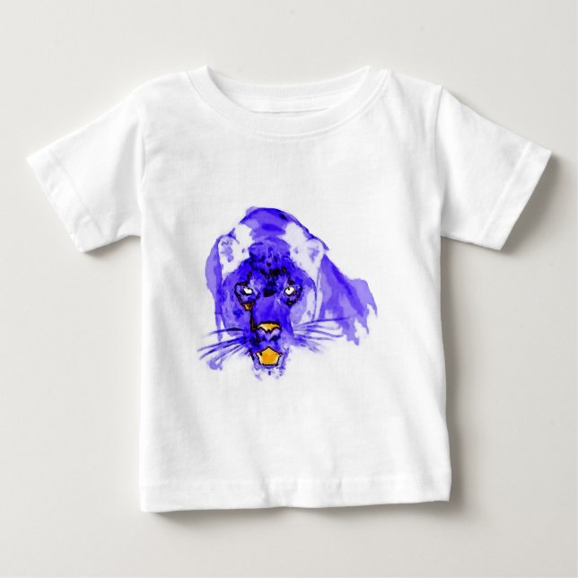 T-shirts Blue Digital Pop Art Jaguar (Frente)