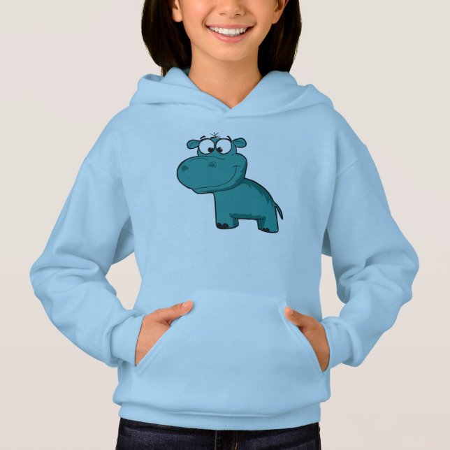 T-shirts Blue Happy Hippo (Frente)