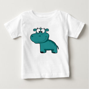 T-shirts Blue Happy Hippo