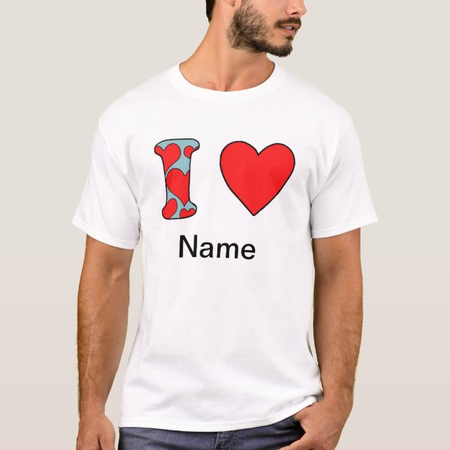 T-shirts blue i love costomized (Frente)