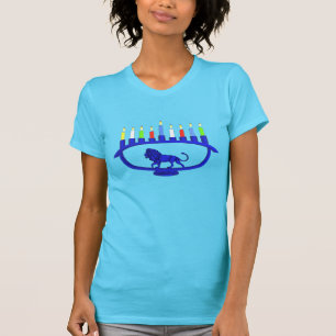 T-shirts Blue Lion Menorah