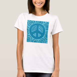 T-shirts Blue Peace Sign Design