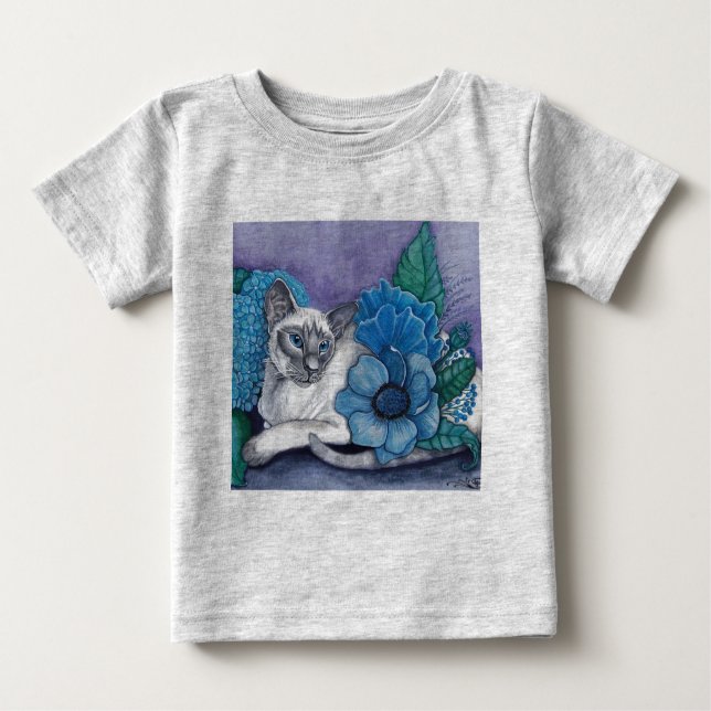 T-shirts Blue Point Siamese cat (Frente)