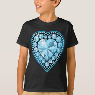 T-shirts Blue Topaz Gem Heart