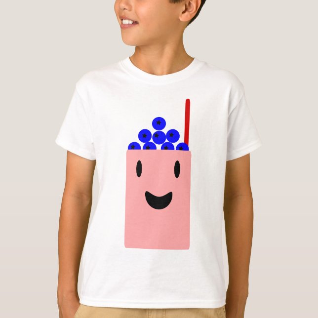 T-shirts Blueberry Smoothie que é Happy (Frente)