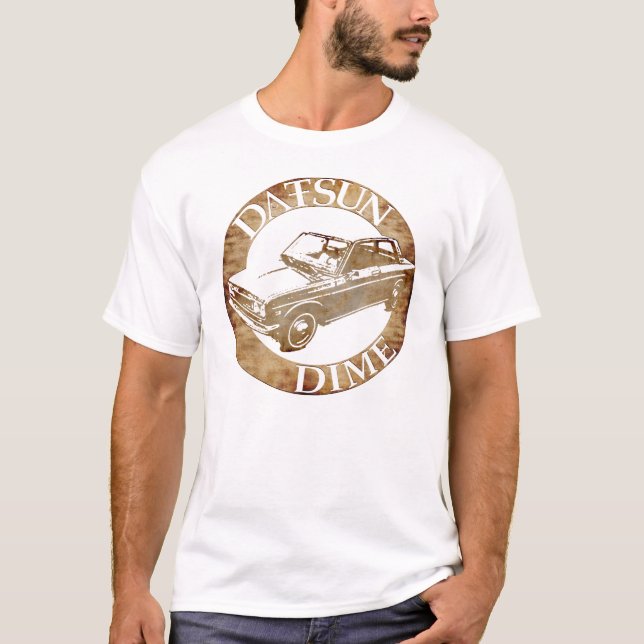 T-shirts BlueBird cinco de Datsun e moeda de dez centavos (Frente)