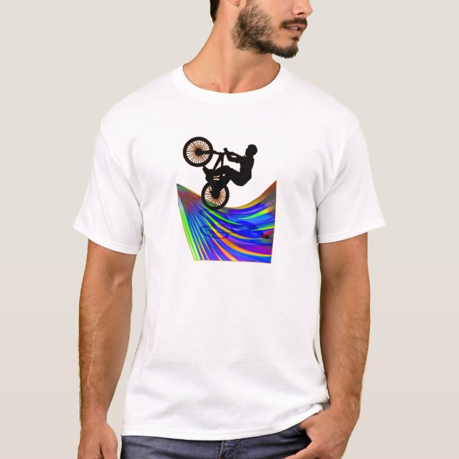 T-shirts BMX na estrada do arco-íris (Frente)