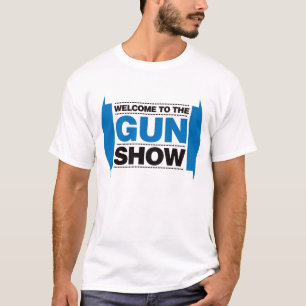 T-shirts Boa vinda à mostra de arma - preto e azul