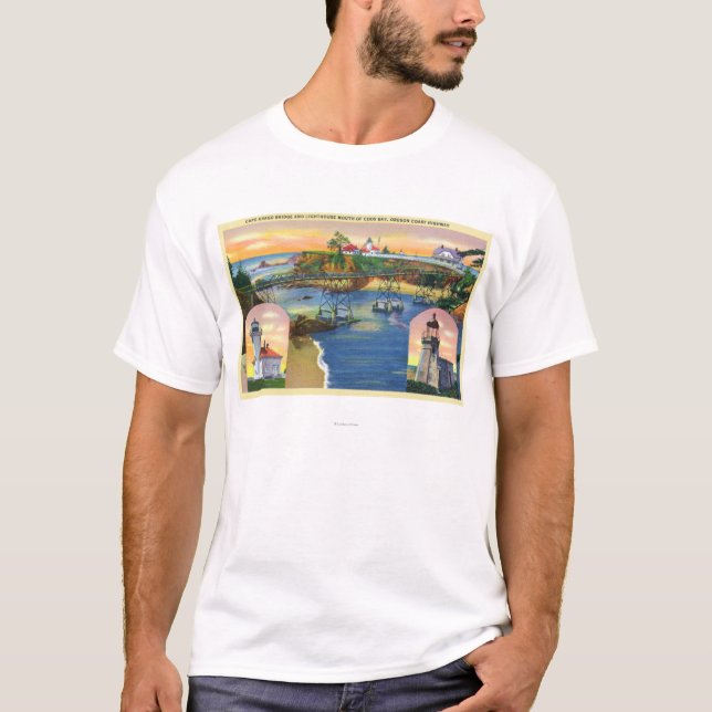 T-shirts Boca da ponte e do farol de Arago do cabo (Frente)
