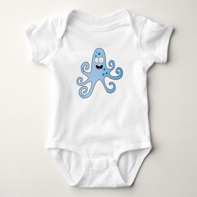 T-shirts Boctopus de bebê animado (Frente)