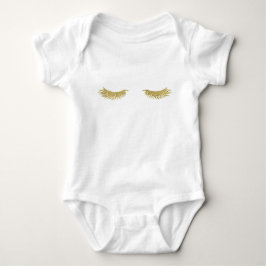 T-shirts Body De Bebê Com Tutu E Cílios Dourados De Moda