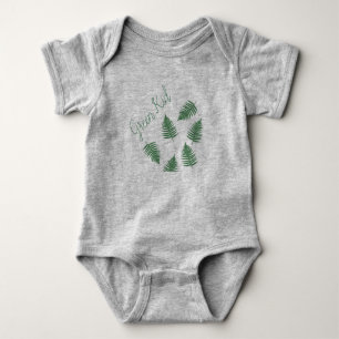 T-shirts Bodysuit afortunado do bebê da samambaia do miúd