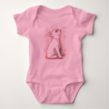 Bodysuit cor-de-rosa bonito do bebê do buldogue