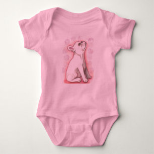 T-shirts Bodysuit cor-de-rosa bonito do bebê do buldogue