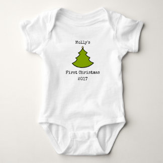 T-shirts Bodysuit de Onsie do Natal do bebê primeiro