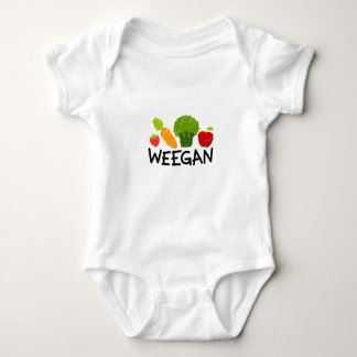 T-shirts Bodysuit de Weegan do bebê - luz