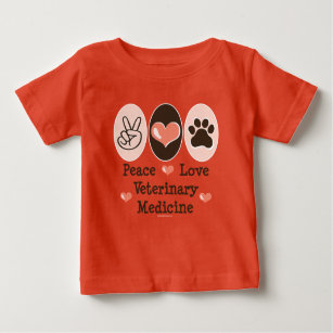 T-shirts Bodysuit do bebê da medicina veterinária do amor