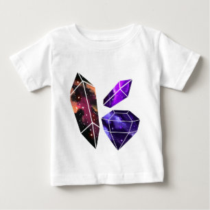 T-shirts Bodysuit do bebê dos cristais do espaço