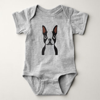 T-shirts Bodysuit do jérsei de Boston Terrier do bebê