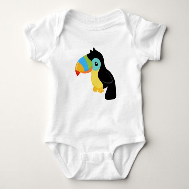 T-shirts Bodysuit do jérsei do bebê de Toucan (Frente)