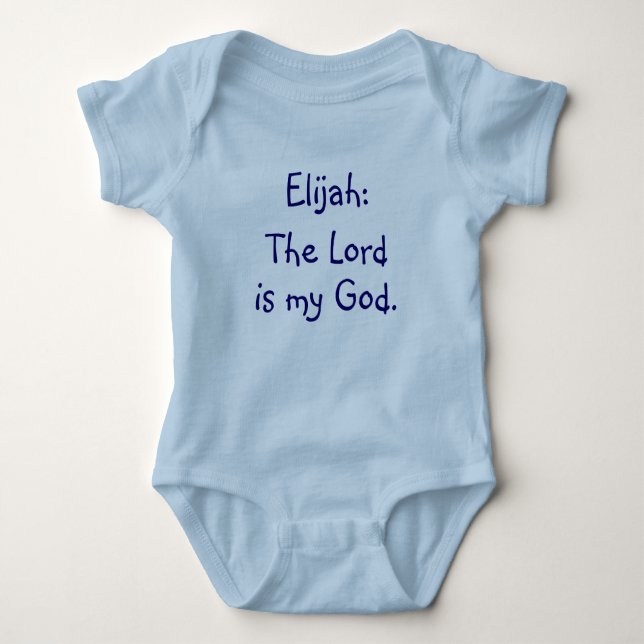 T-shirts Bodysuit do significado do nome do bebê de Elijah (Frente)