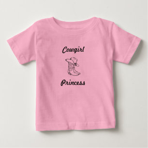 T-shirts Bodysuit do tutu do bebê, princesa da vaqueira,
