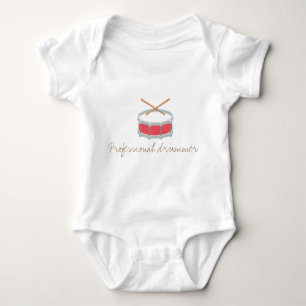 T-shirts Bodysuit engraçado do bebê - baterista