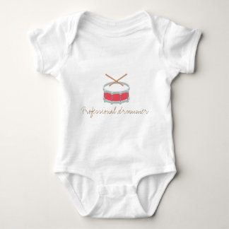 T-shirts Bodysuit engraçado do bebê - baterista
