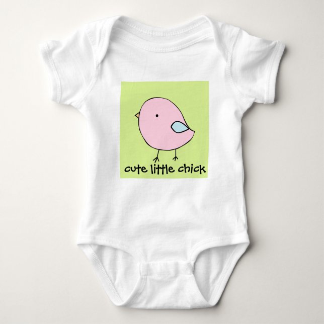 T-shirts Bodysuit feito sob encomenda do bebê do pintinho (Frente)