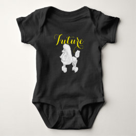 T-shirts Bodysuit futuro do bebê da caniche