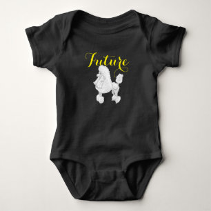 T-shirts Bodysuit futuro do bebê da caniche