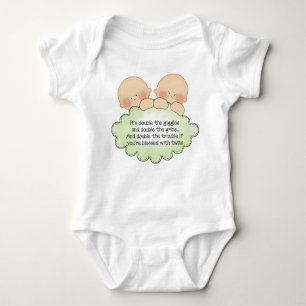 T-shirts Bodysuit gêmeo do tutu do bebé