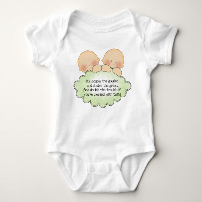 T-shirts Bodysuit gêmeo do tutu do bebé (Frente)