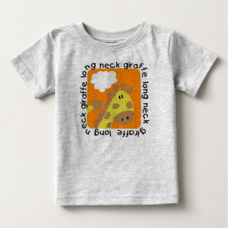 T-shirts Bodysuit longo do futebol do bebê do girafa do