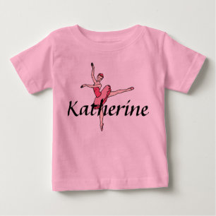 T-shirts Bodysuit personalizado do bebê da bailarina