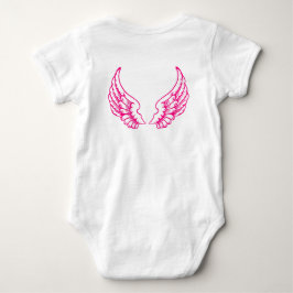 T-shirts Bodysuit Rosa Asas de Anjo para Bebê