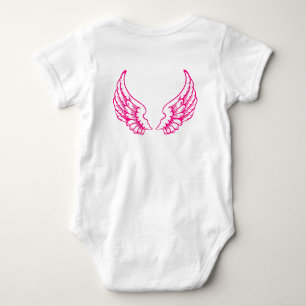 T-shirts Bodysuit Rosa Asas de Anjo para Bebê
