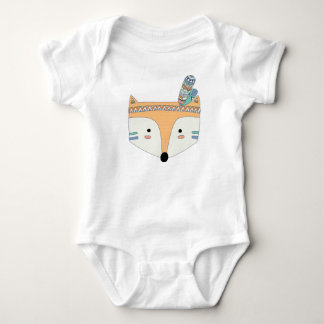T-shirts Bodysuit tribal do bebê do Fox de Boho