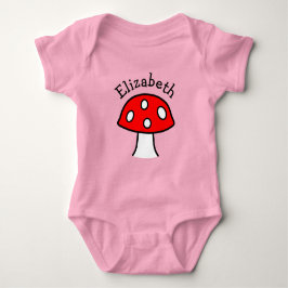 T-shirts Bodysuit vermelho do bebê do cogumelo