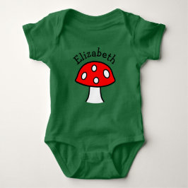 T-shirts Bodysuit vermelho do bebê do cogumelo