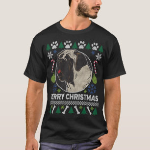 T-shirts Boi Mastiff Cachorro Raça Feia De Natal