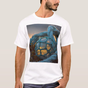 T-shirts Boia de pesca de vidro, Pôr do sol, Alasca