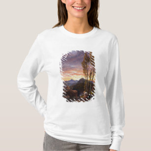 T-shirts Bois que Ploughing no por do sol (w/c no papel)