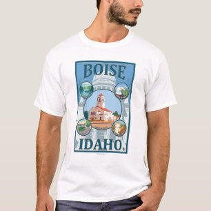 T-shirts Boise, poster de viagens de IdahoScenic